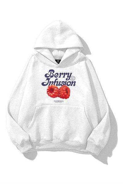 Trendiz Women's Berry Infusion Sweatshirt White