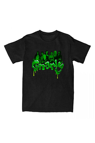 Tarzsokak Tricou negru Gnarly Katseye Korean Band Summer O-neck Gi