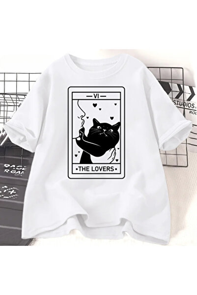 Tarzsokak Бял Таро Любители на котки Луд по котки Графични тениски Хараджуку