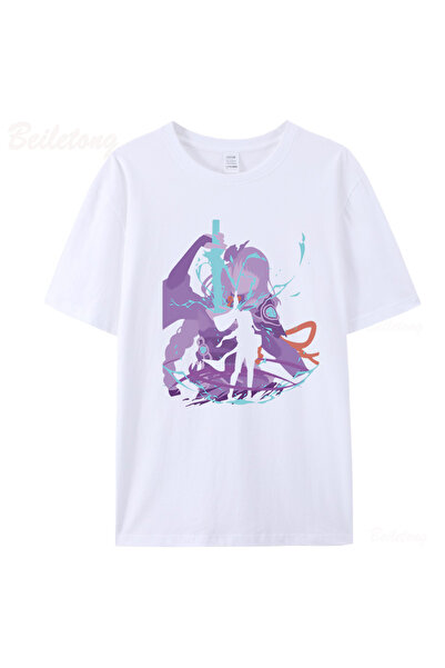 Tarzsokak Tricouri albe Raiden Gengenshin Impact Game Anime100 Summer Unisex