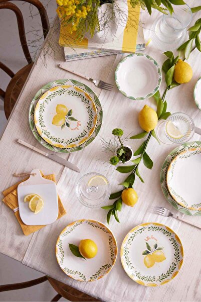 Kütahya Porselen Limoncello 24 Parça 6 Kişilik Yemek Takımı