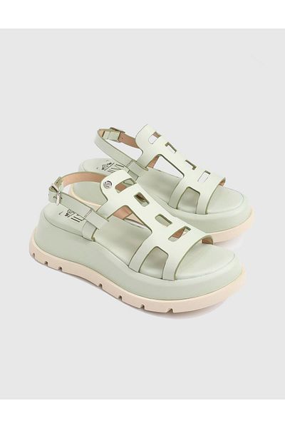 İLVİ Odin Genuine Leather Green Women's Sandals