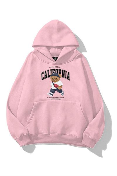 Trendiz Unisex Φούτερ California Bear Ροζ