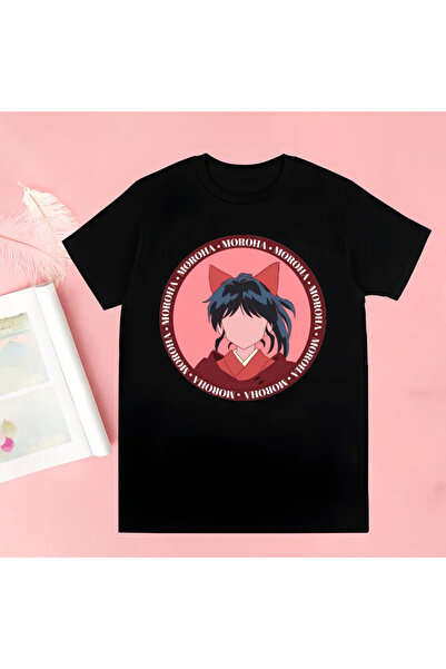 Tarzsokak تيشيرت أسود إينوياشا مطبوع جديد صيفي جديد