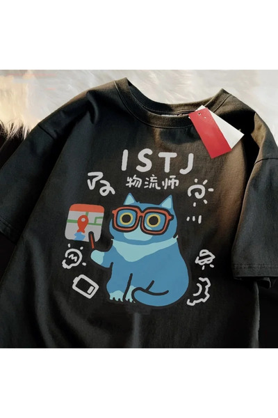 Tarzsokak Negru MBTI Summer and Spring Fun Cat Respirabil Moale Răcoros