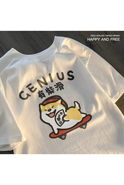 Tarzsokak Tricou alb cu model amuzant și drăguț cu pisici și câini, tricou la...