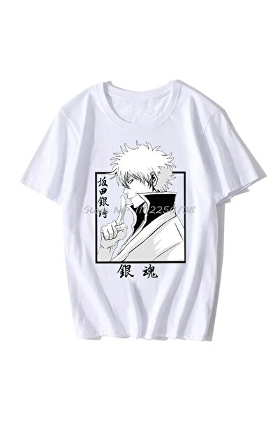 Tarzsokak Tricou alb Gintama Sakata Gintoki Cool Summer casual anime Hip Hop ...