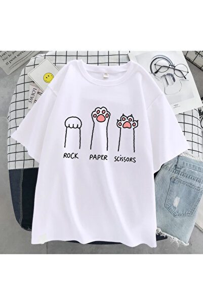 Tarzsokak Alb, de vară, amuzant, cu imprimare cu piatră, hârtie, foarfece și ...