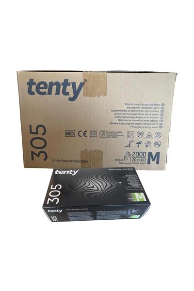 Tenty - Inspection Gloves 305 Nitrile Black Medium 100 Pack of 20