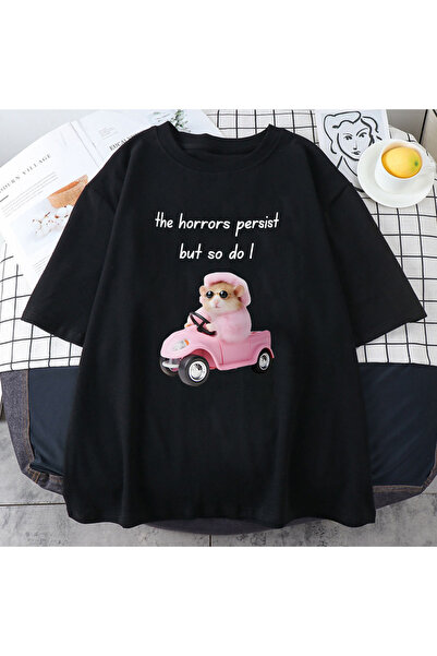 Tarzsokak Black lar Kawaii grafică grafică amuzantă Hamster horror continuă, ...