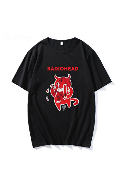 Black Radiohead Cute Devil Crying Tshirt Tape Rock Comic Album Print
