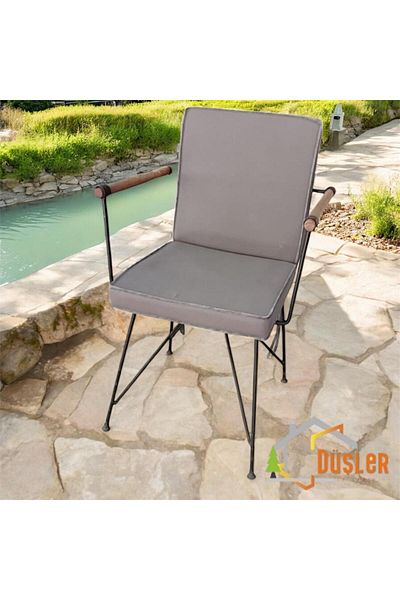 DÜŞLER EV TEKSTİLİ 40X80 Anthracite Fabric Anthracite Piping Back Chair Cushion 5 cm