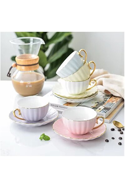 JOVY Porcelain cup and saucer set, LONDON, 200 ml blue