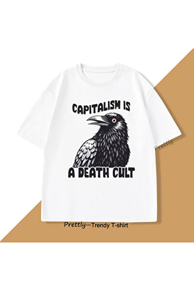 Tarzsokak Alb Vintage Capitalism One Death Cult Graphic Short pentru grafică