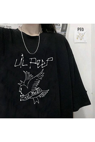 Tarzsokak Imprimeuri negre Lil Peep, cu material moale și respirabil, în tend...