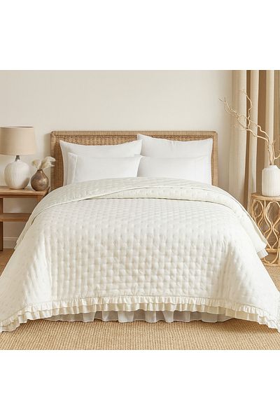 Evimcim Adriana Firfirli Bed Mattress Cream Single 160X220 cm Fiber Filled