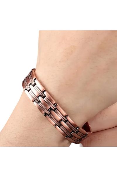 Sevilgülgünfinecrafts Magnetic Pure Copper Men's Bracelet with Magnets