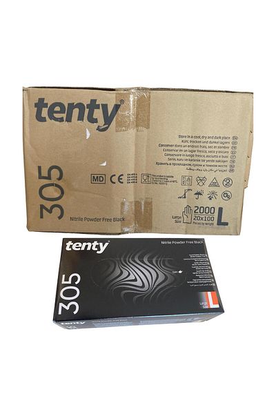 Tenty - Inspection Gloves 305 Nitrile Black Large 100 Pack of 20