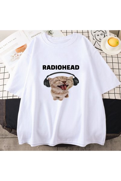 Tarzsokak Beli Radiohead mačka crtani print / muška majica