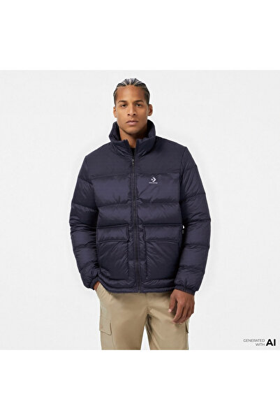 Converse Classic Erkek Dik Yaka Siyah Şişme Mont