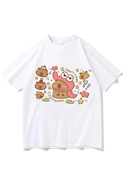 Tarzsokak Tricouri albe cu capibara Punk Cultură Pop Clasică Hip Hop Grafic E...