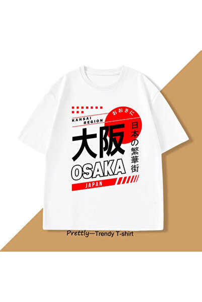 Tarzsokak أبيض على الطراز الياباني أوساكا Vintage Street Graphic Harajuku a