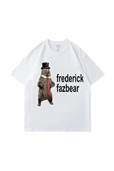 Tarzsokak Beyaz Frederick Fazbear Fantezi Ayı Fnaf Tee Komik Meme T Saf Büyük