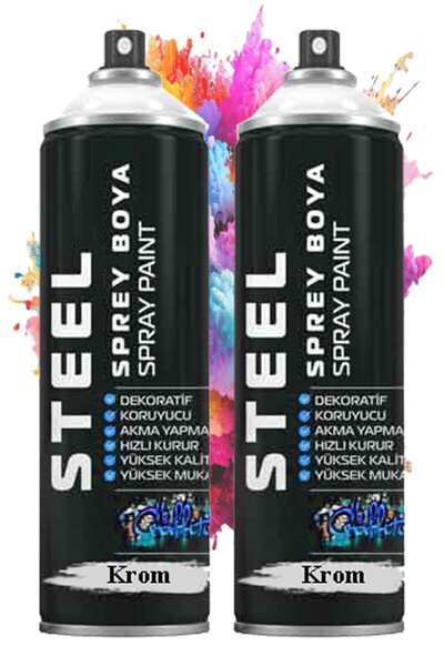 Artlantis Gümüş Gri Sprey Boya 200 ml 2 Adet Hızlı Kuruyan Profesyonel Ahşap ...