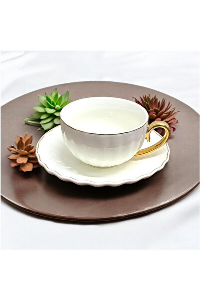 JOVY Set cești și farfurioare din porțelan, LONDON, 200 ml, alb