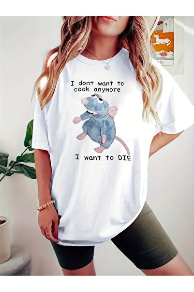 Tarzsokak Bela miška i štampa slova na okruglom izrezu T-shirt, za proleće i ...