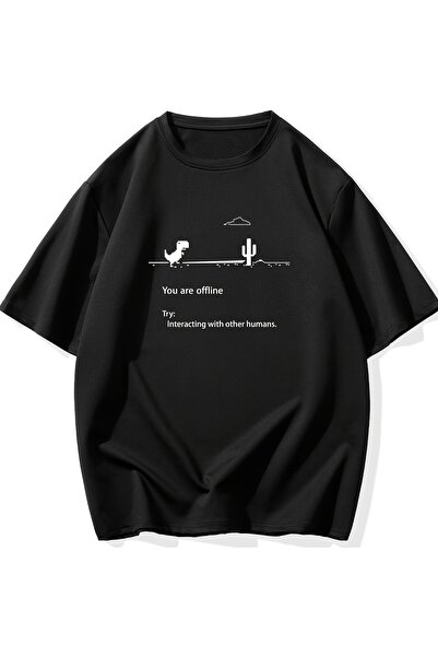 Tarzsokak Black Lar 'لا على الإنترنت... قمصان مطبوعة قابلة للتمدد لربيع وصيف