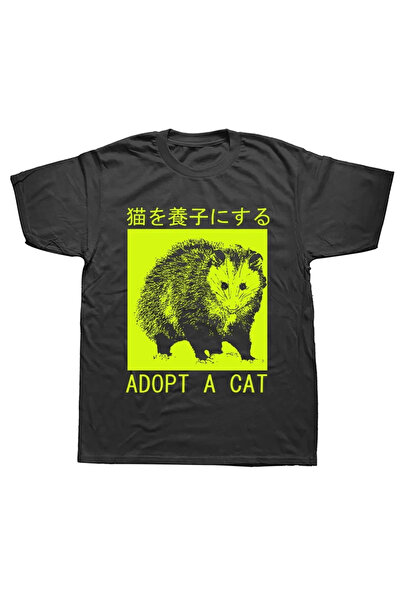 Tarzsokak O pisică neagră acceptă stilul japonez de grafică Opossum, cadouri ...