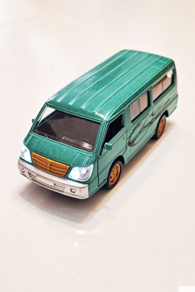 farddad Pull and Drop Minibus Toy | Metal Sprinter Bus | With Sound and Light - Front Doors Can Be Opened | Green