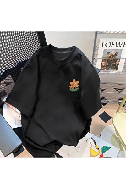 Tarzsokak Top negru la modă de vară cu cinci mâneci, mov, cu imprimeu floral,...