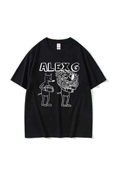 Tarzsokak Tricouri de vară cu imprimeu Black Singer Alex G Funny Big Bo