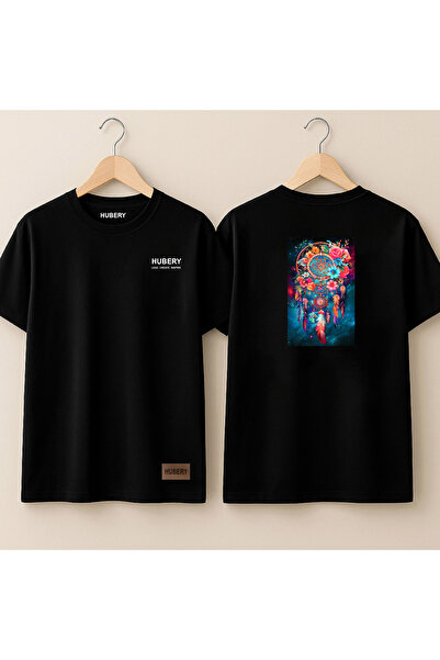 HUBERYWEAR تي شيرت رجالي مريح بتصميم ماندالا دريم كاب مطبوع عليه تصميم صيفي -