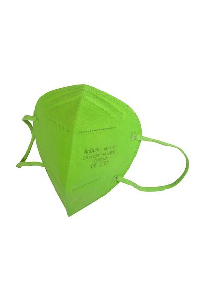 THK Green FFP2 Masks Set of 5, model AD-1001, 5 layers, CE compliant