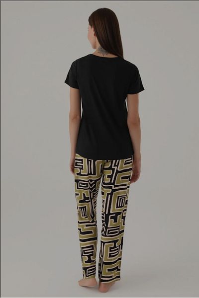 KÜBRAHOME'S Pc8818-S Pajama Set Black P.Cardi̇n