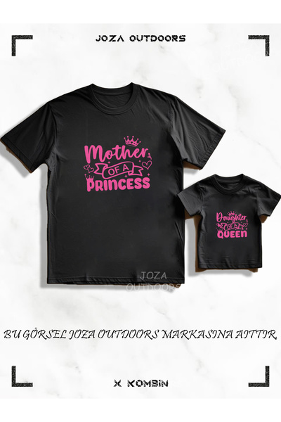Jobia Outdoors Princess Queen Printed Oversize Tshirt Mother Daughter Combination (One Product Price)