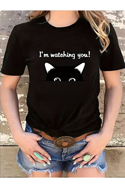 Tarzsokak Îmbrăcăminte sport cu imprimeu grafic Black Cat, top de antrenament...