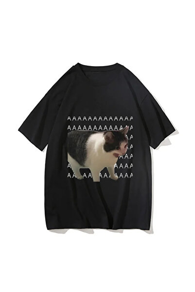 Tarzsokak Negru Funny Meme Sad Crying Cat Imprimat casual Summer Harajuku