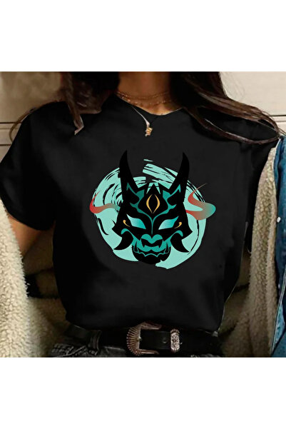 Tarzsokak Desen animat negru cu Paimon, Genshin Impact, Venti, Xiao, Diona, K...