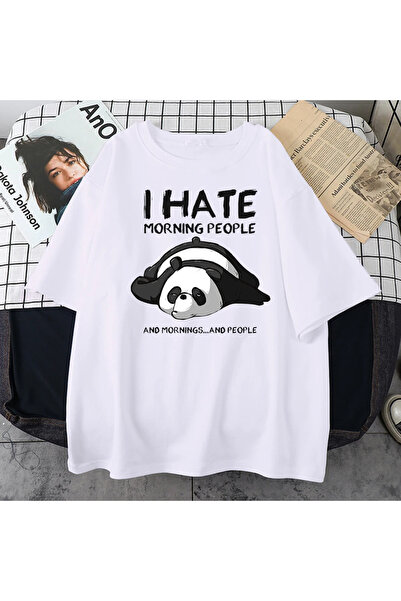 Tarzsokak Panda leneș alb. Îmi urăsc oamenii din dimineață. Desen animat ziln...