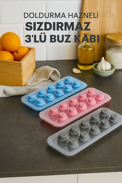 Porselen Diyarı Leakproof 3-Piece Ice Mold with Filling Chamber