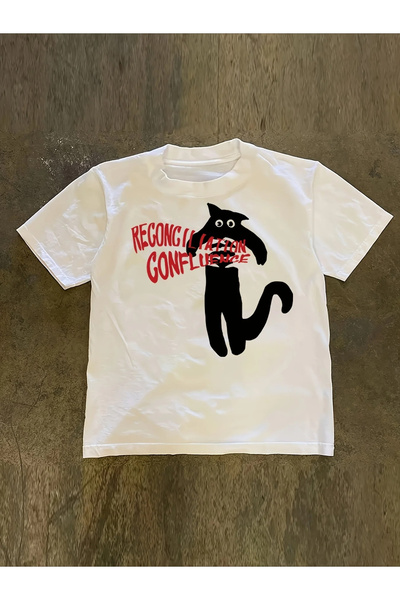 Tarzsokak Imprimeu cu desene animate cu pisici americane albe, tendință de va...