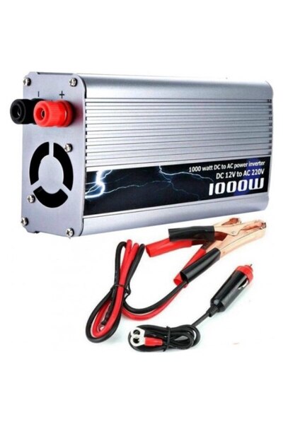 solar power Invertor de curent 12V la 220V, 1000W, protecție automată, carcasă metalică, priză, USB