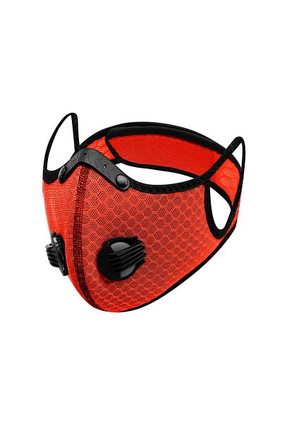 THK Protective Sports Mask, Orange, with Carbon Filter, 2 Valves