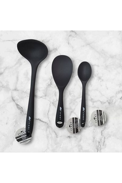 EMPA A V M Ivory Fireproof Non-Stick Scoop Rice and Food Spoon Set of 3