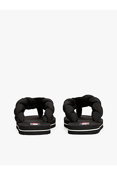 Tommy Hilfiger شبشب نسائي أسود مضفر