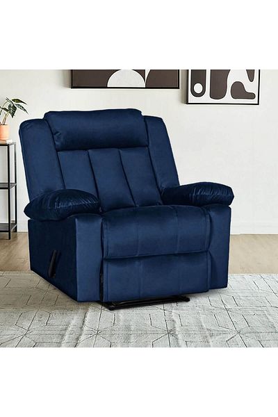 Lazy Vibes Trio Recliner Chair in Plush Velvet | Rocking and Swiveling